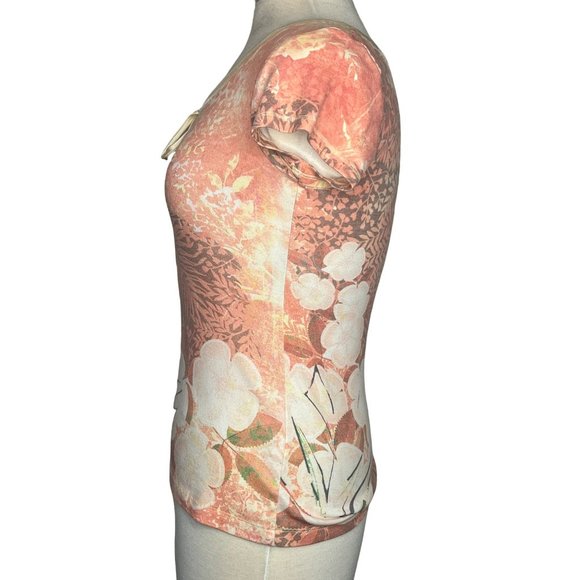 One World Live and Let Live Women's Top Size Small Short Sleeve Round Neck Silk - Picture 3 of 12